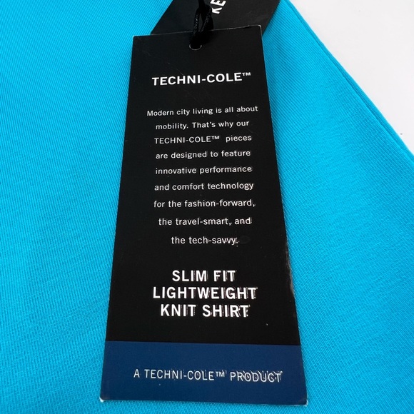 ⭐️KENNETH COLE NEW YORK💯,T-SHIRT, SIZE MEDIUM, “BLUE BIRD” COLOR, MOBILITY KNIT - Picture 13 of 16